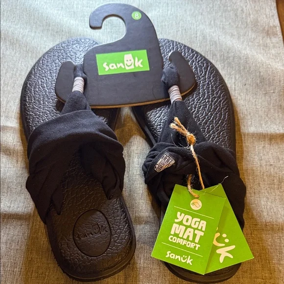 Sanuk Black Yoga Mat Comfort Sandals - Picture 4 of 8
